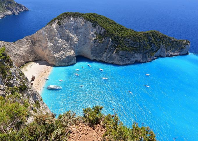 Słynny widok z Zakynthos