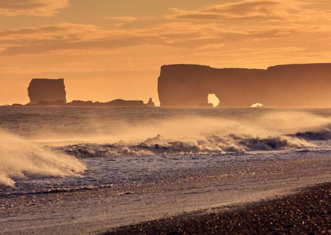 Zachód słońca w Rezerwacie Dyholaey
