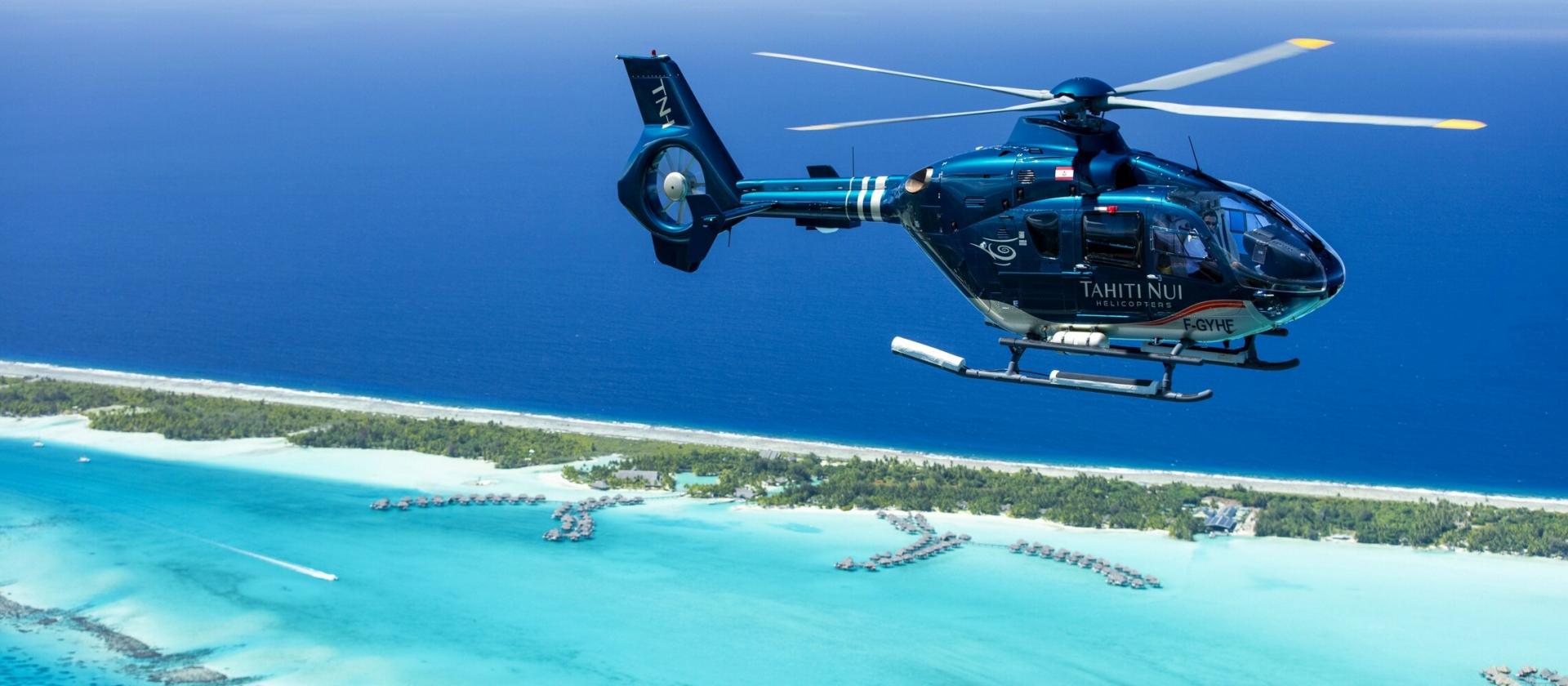 Prywatny lot helikopterem nad Bora Bora i lądowaniem w atolu Tupai